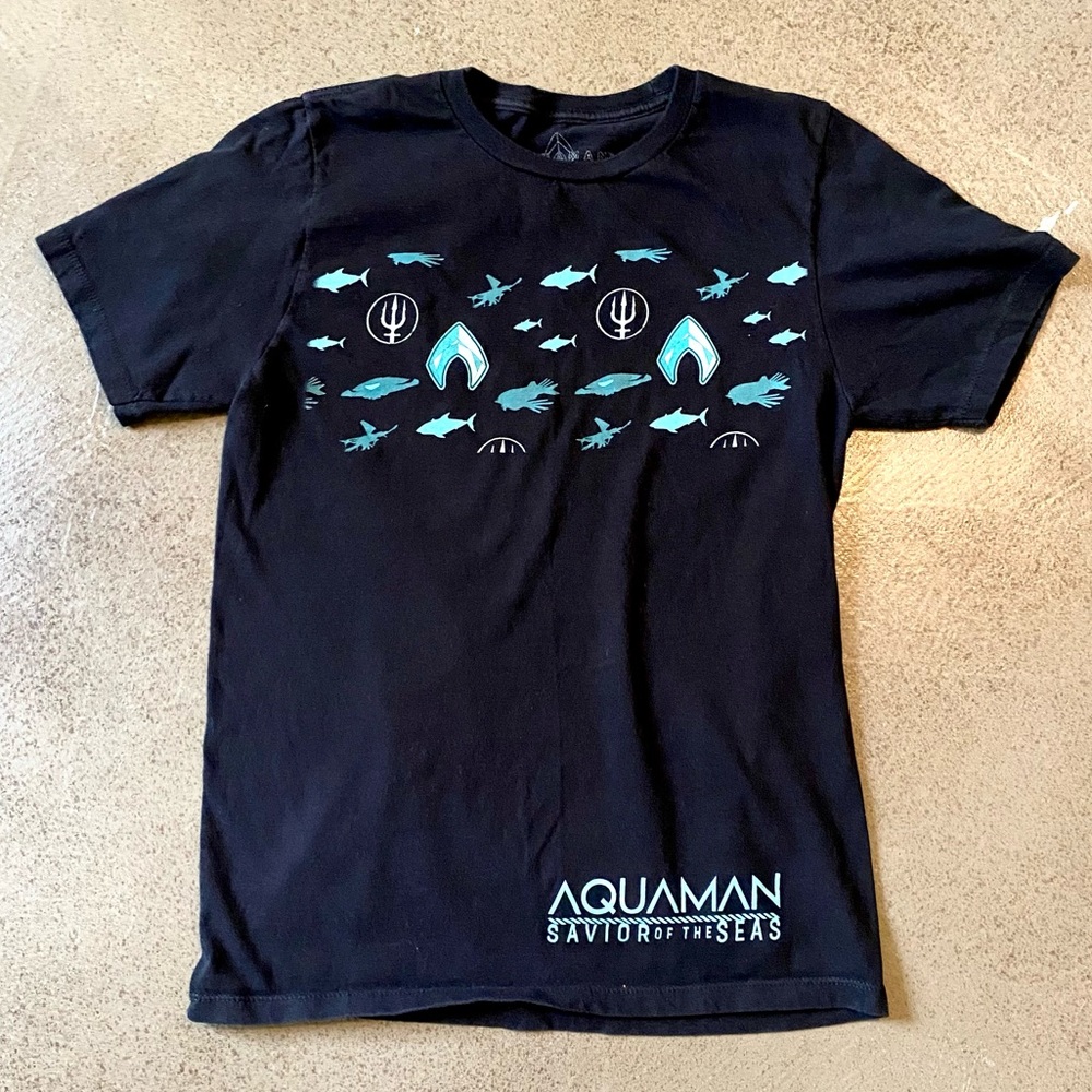 Aquaman Graphic Logo Tee. Boys XL, 14/16.